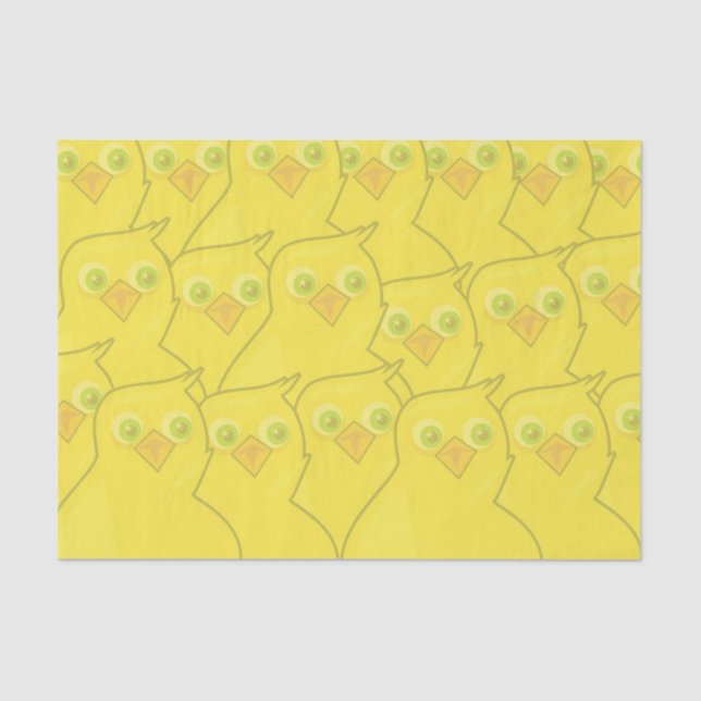 Papel De Seda Easter Chickens Bright Yellow Cartoon Pattern (Anverso)