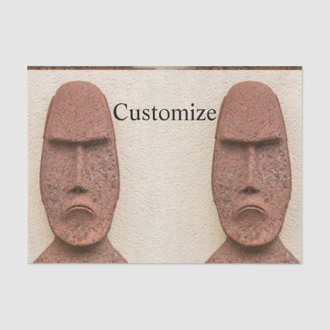 Papel De Seda Easter Island Moai Head Thunder_Cove (Anverso)