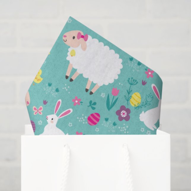 Papel De Seda Easter Lambs (Bolsa de regalo)