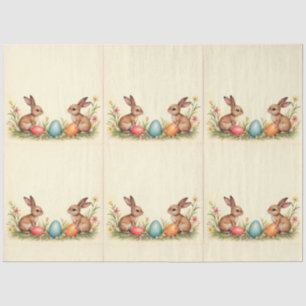 Papel De Seda Easter Little Rabbits Vintage Popular Collection