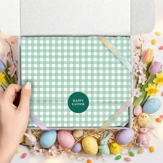 Papel De Seda Easter Spring Mint Green Gingham (Subido por el creador)
