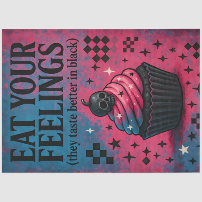 Papel De Seda  Eat Your Feelings – Alt Cupcake Decoupage - 1 (Anverso)