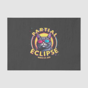 Papel De Seda Eclipse parcial 2025 Astronomía del gato Amantes d