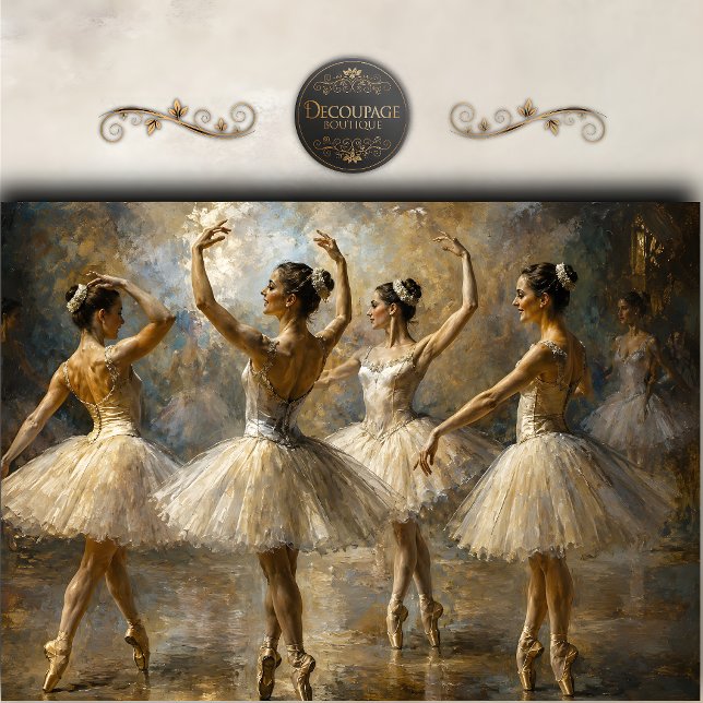 Papel De Seda Ecos del Decoupage de Ballet (Echoes of the Ballet Decoupage Tissue Paper)