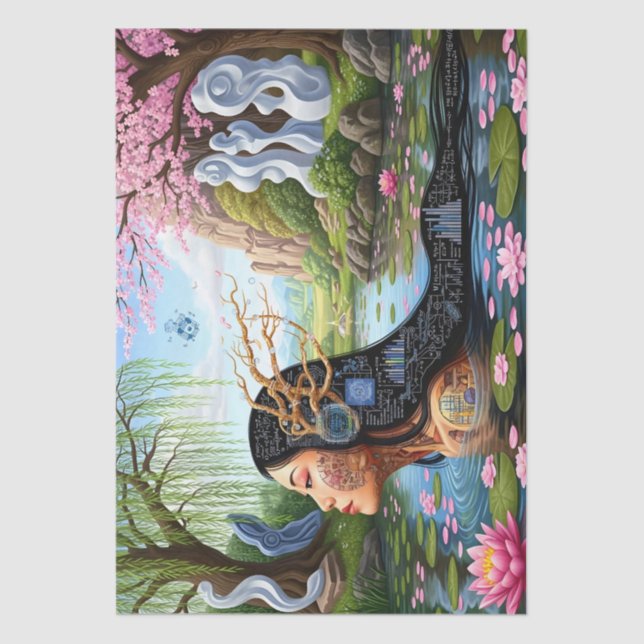 Papel De Seda "Ecuaciones en flor" - Un retrato digital (Anverso)