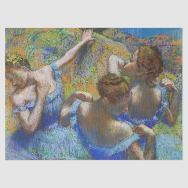 Papel De Seda Edgar Degas - Bailarinas azules (Anverso)