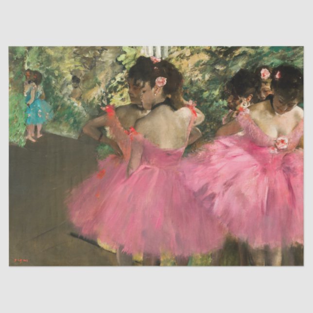Papel De Seda Edgar Degas - Bailarinas de rosa (Anverso)