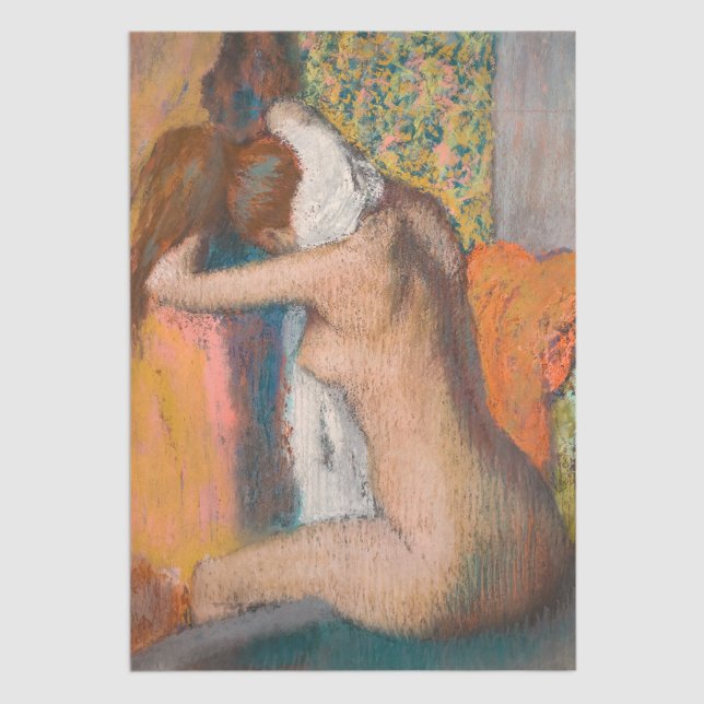 Papel De Seda Edgar Degas - Después del baño, mujer limpiando el (Subido por el creador)