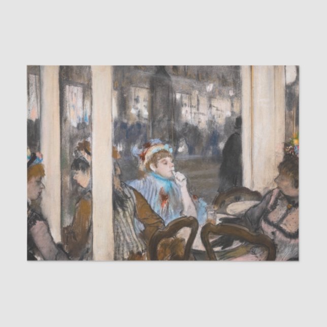Papel De Seda Edgar Degas - Mujeres en una terraza cafetería por (Anverso)
