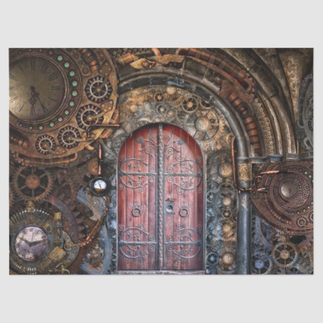 Papel De Seda Edificio y puerta de vapor clásico (Anverso)