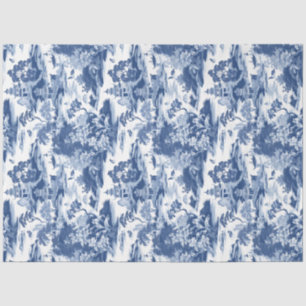 Papel De Seda Edificios chinos de porcelana de color azul marino
