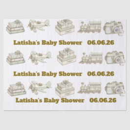 Papel de seda editable para baby shower neutral