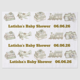 Papel de seda editable para baby shower neutral