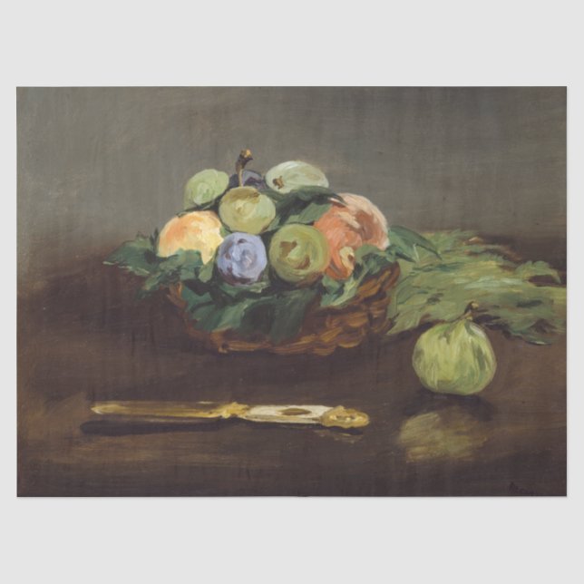 Papel De Seda Edouard Manet - Canasta de Frutas (Anverso)