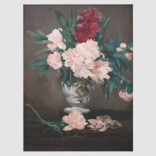Papel De Seda Edouard Manet - Jarrón de Peonías en un pequeño pe
