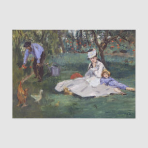 Papel De Seda Edouard Manet - La familia Monet en su jardín