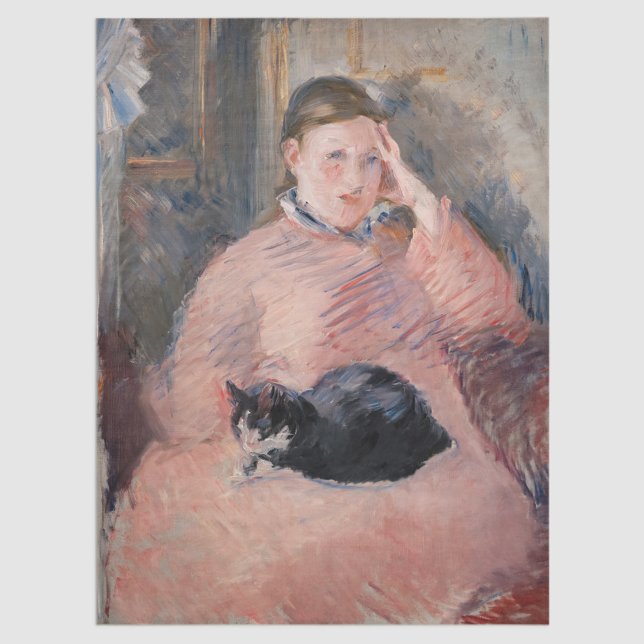 Papel De Seda Edouard Manet - Mujer con un gato (Subido por el creador)