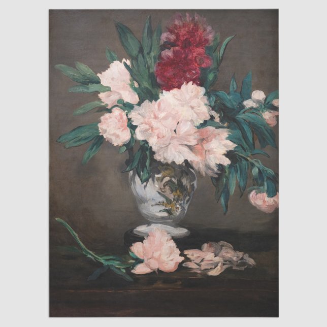 Papel De Seda Edouard Manet - Vase de Peonies en Pedestal pequeñ (Subido por el creador)