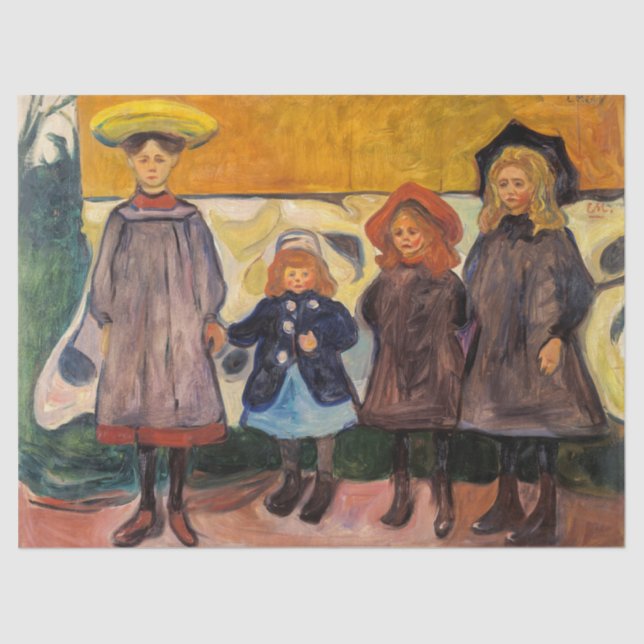 Papel De Seda Edvard Munch - Cuatro Chicas en Asgardstrand (Anverso)