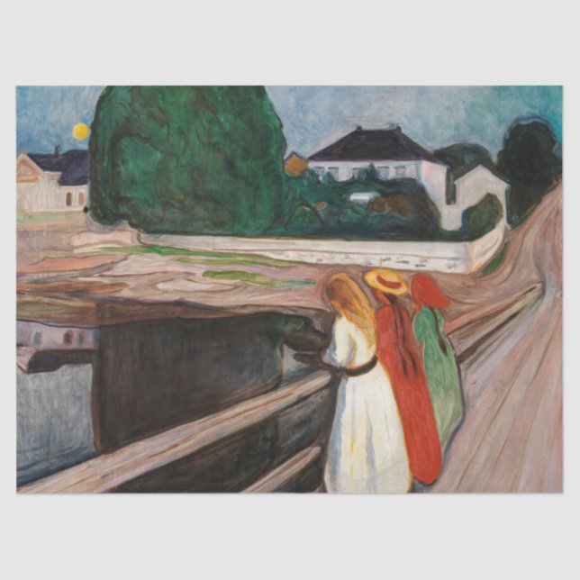 Papel De Seda Edvard Munch - Los Chicas en el puente (Anverso)