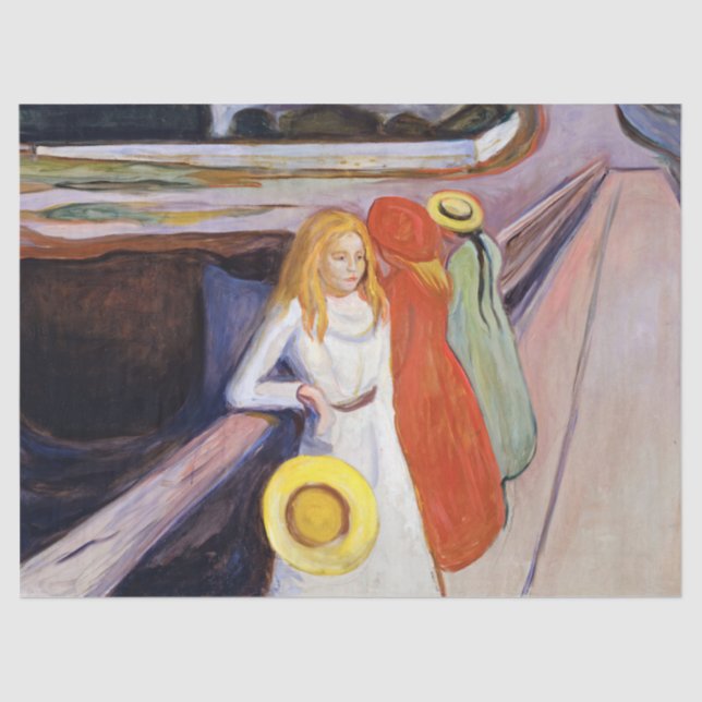 Papel De Seda Edvard Munch - Los Chicas en el puente de 1901 (Anverso)