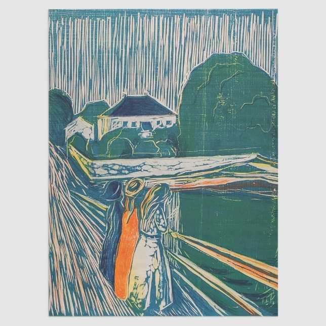 Papel De Seda Edvard Munch - Los Chicas en el puente, litografía (Subido por el creador)