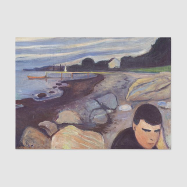 Papel De Seda Edvard Munch - Melancholy (Anverso)