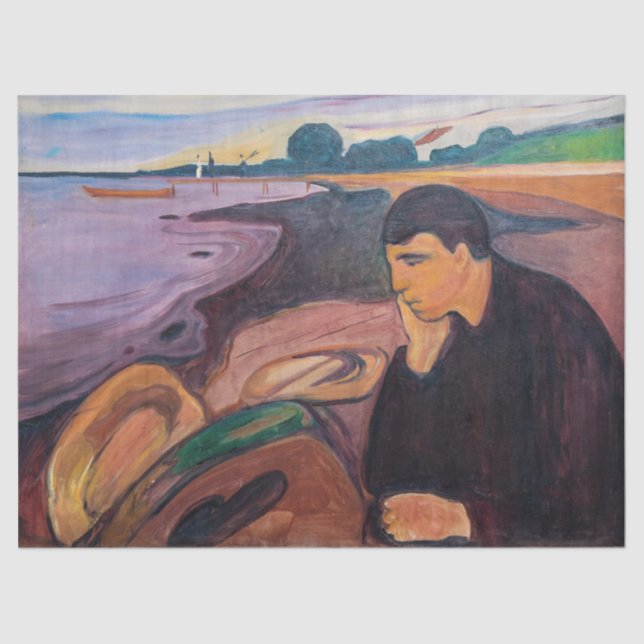 Papel De Seda Edvard Munch - Melancholy 1894 (Anverso)