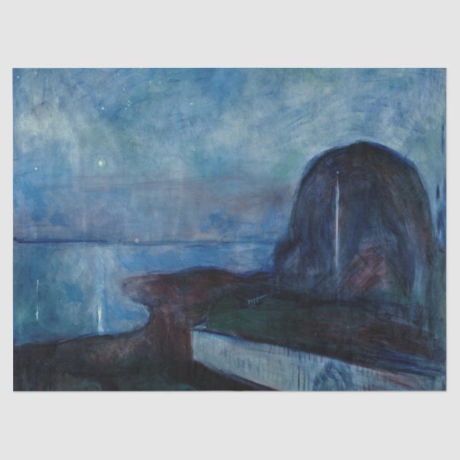 Papel De Seda Edvard Munch - Noche Starry 1893 (Anverso)