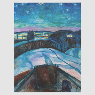 Papel De Seda Edvard Munch - Noche Starry 1922
