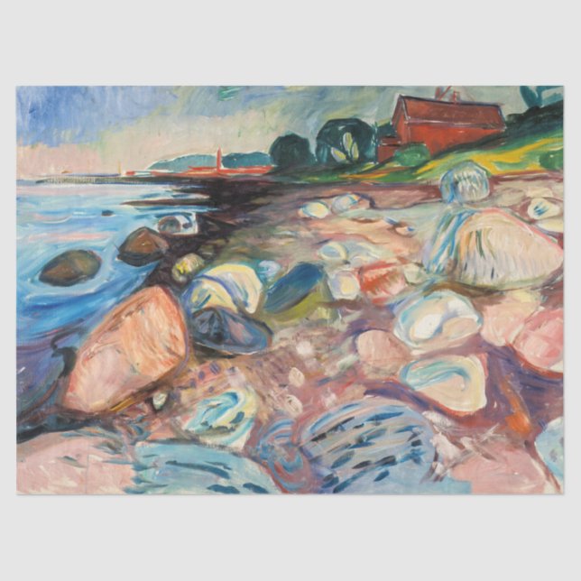 Papel De Seda Edvard Munch - Shore with Red House (Anverso)