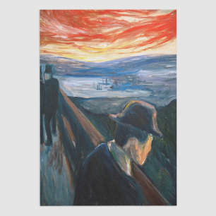Papel De Seda Edvard Munch - Sick Mood at Sunset, desesperación