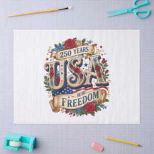 Papel De Seda EE. UU. 250 años de libertad floral americana