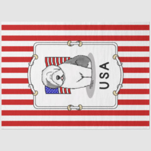 Papel De Seda EEUU Bandera Americana Vieja Oveja Inglesa (Gris 1