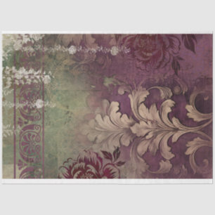 Papel De Seda efecto de textura Demask Floral Shabby Chic con pa