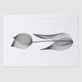 Papel De Seda Efecto moiré moderno Tulip Floral Minimal Negro