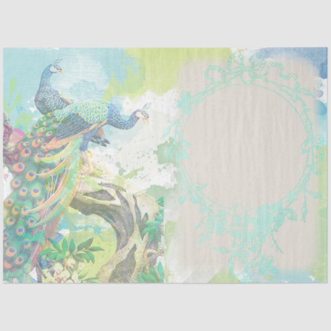 Papel De Seda Efema de pavo real 3 (Anverso)