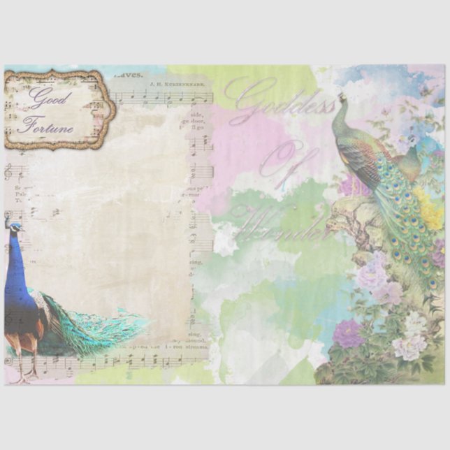 Papel De Seda Efema de pavo real 5 (Anverso)