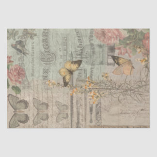 Papel De Seda Éfemera vintage y mariposas Shabby Chic