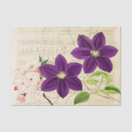Papel De Seda Efímera Floral Morada Vintage