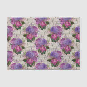 Papel De Seda Efímera floral púrpura
