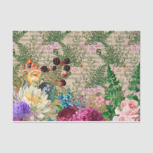 Papel De Seda Efímera floral vintage