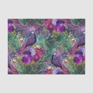 Papel de seda efímero para decoupage de pavo real
