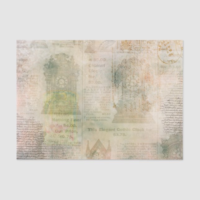 Papel De Seda Efímero reloj gótico (Anverso)