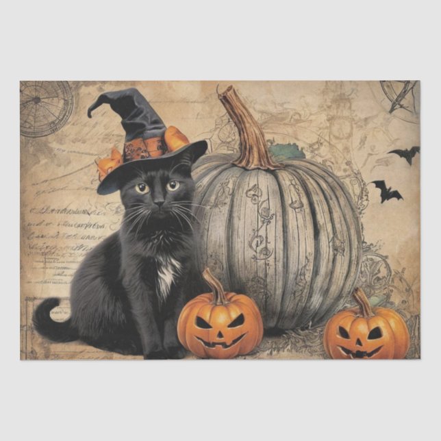 Papel De Seda Efímero vintage de Halloween (Anverso)