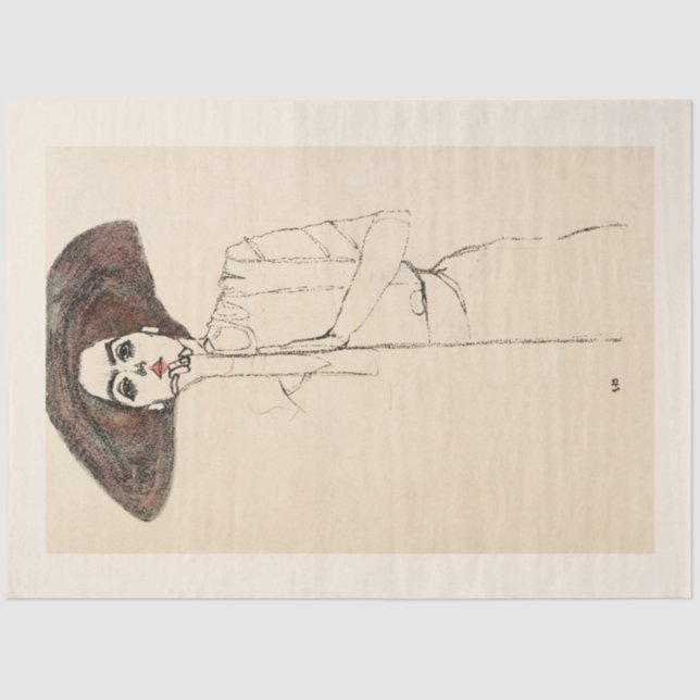 PAPEL DE SEDA: EGON SCHIELE : RETRATO DE MUJERES  (Anverso)