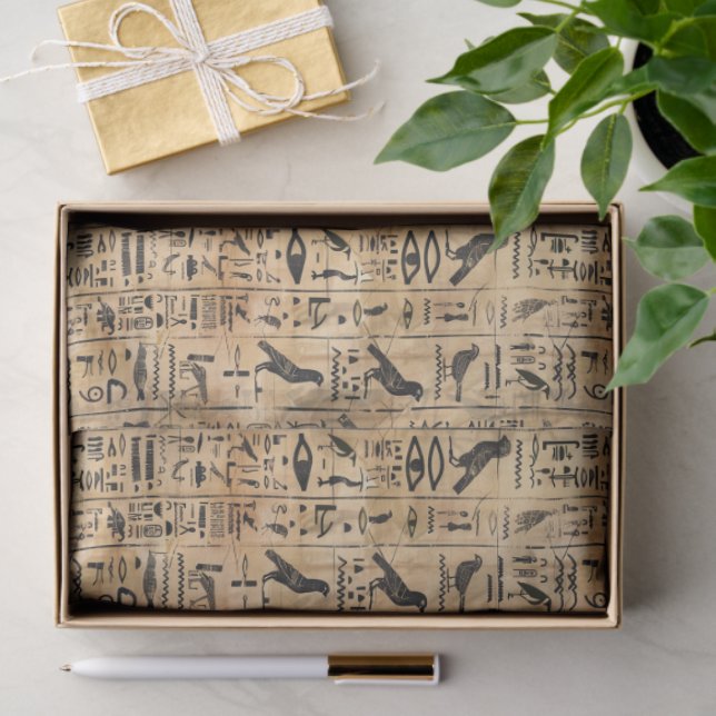 Papel De Seda Egyptian hieroglyphics Birds Pattern 2 (Regalo )