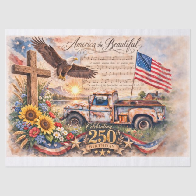 Papel De Seda El 250 cumpleaños de América (Anverso)
