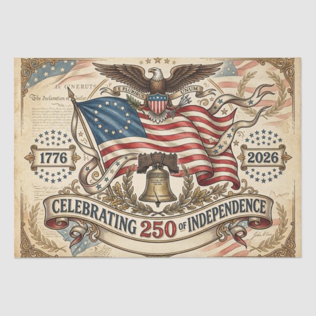 Papel De Seda El 250 cumpleaños de Estados Unidos (Anverso)