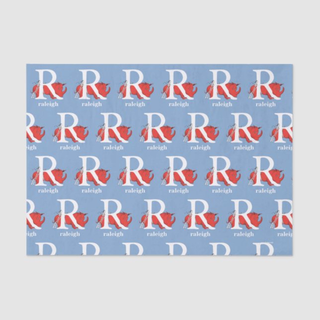 Papel De Seda El ABC del Dr. Seuss: Carta R - Blanco | Añadir su (Anverso)